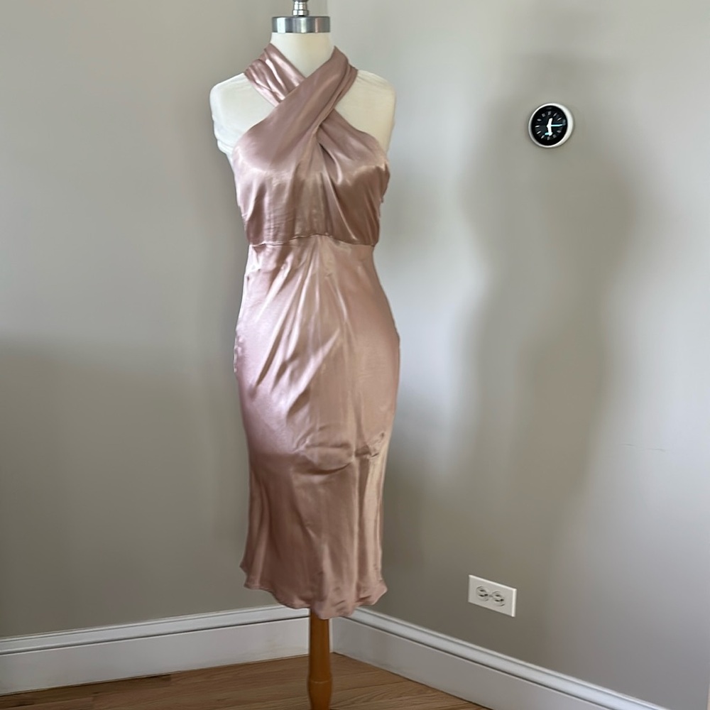Park & Fifth Satin Evening Gown in Champagne, size XL